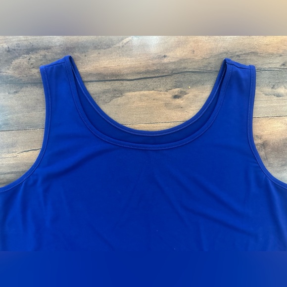Chico’s Royal Blue Stretch Tank Top Size 0 | Classic Scoop Neck Layering Shirt - Picture 2 of 5